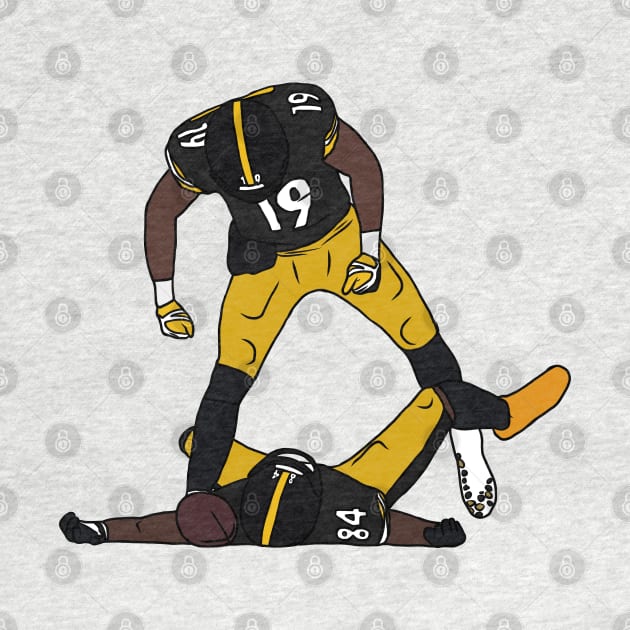 Juju Smith-Schuster And Antonio Brown Celebration by rattraptees